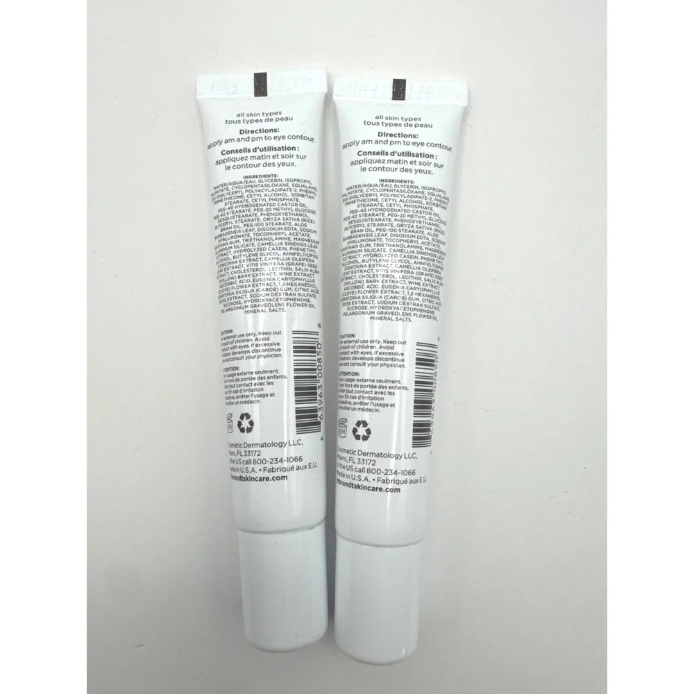 Dr Brandt Eye Cream Set of 2 for Wrinkles Dark‎ Circles Puffiness 0.5oz Each 1oz